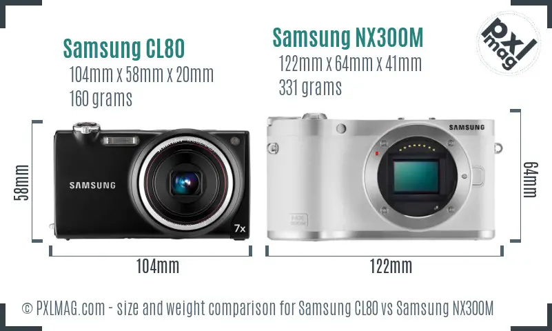 Samsung CL80 vs Samsung NX300M size comparison