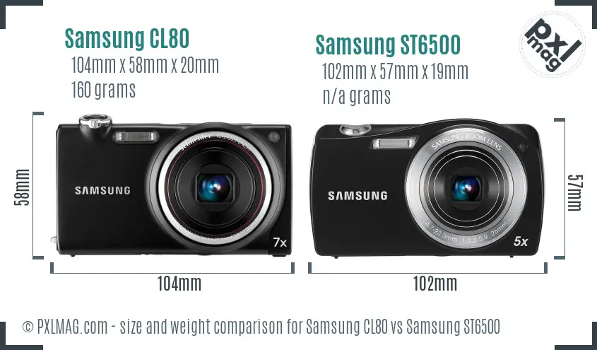 Samsung CL80 vs Samsung ST6500 size comparison Samsung CL80 vs Samsung ST6500 size comparison