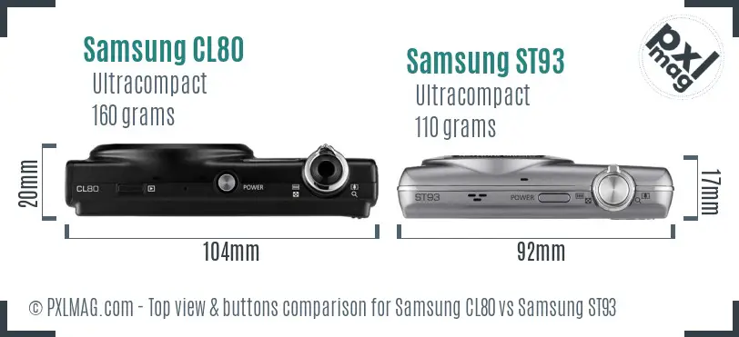 Top view design and control layout comparison