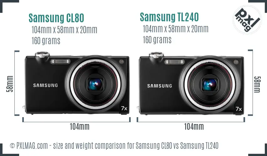Samsung CL80 vs Samsung TL240 size comparison