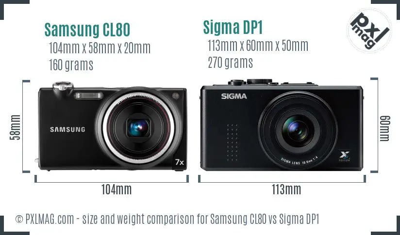 Samsung CL80 vs Sigma DP1 size comparison