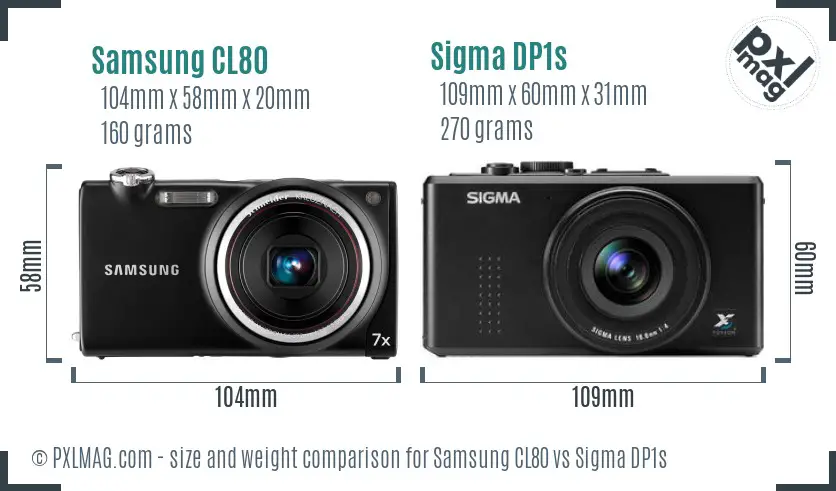 Samsung CL80 vs Sigma DP1s size comparison