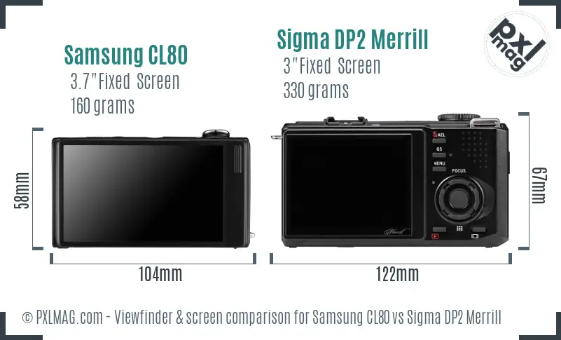 Samsung CL80 vs Sigma DP2 Merrill Screen and Viewfinder comparison