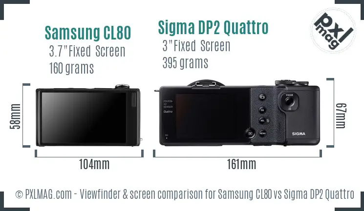 Samsung CL80 vs Sigma DP2 Quattro Screen and Viewfinder comparison