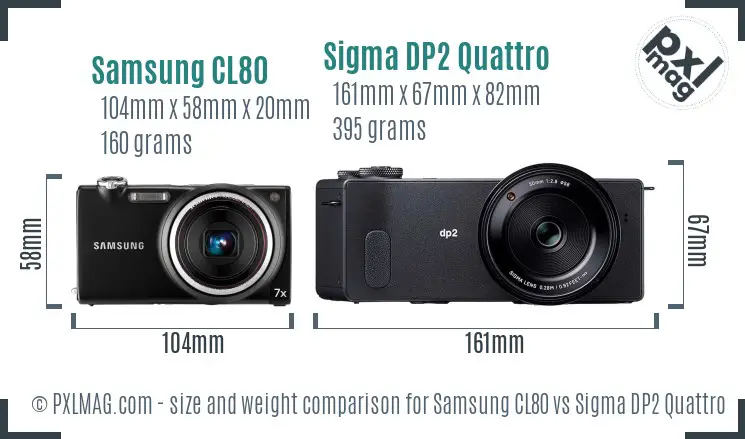 Samsung CL80 vs Sigma DP2 Quattro size comparison