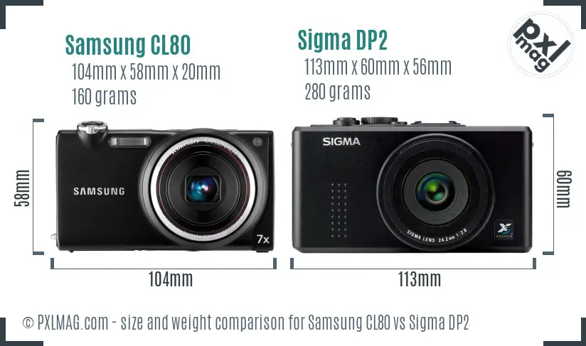 Samsung CL80 vs Sigma DP2 size comparison