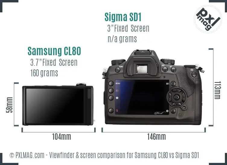 Samsung CL80 vs Sigma SD1 Screen and Viewfinder comparison