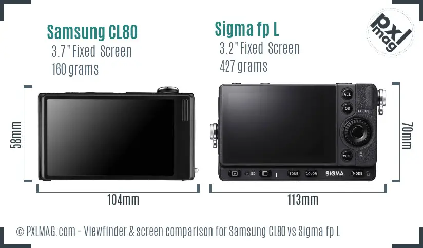 Samsung CL80 vs Sigma fp L Screen and Viewfinder comparison