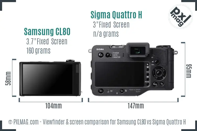 Samsung CL80 vs Sigma Quattro H Screen and Viewfinder comparison