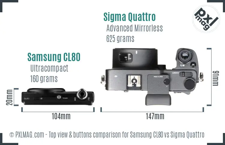 Samsung CL80 vs Sigma Quattro top view buttons comparison