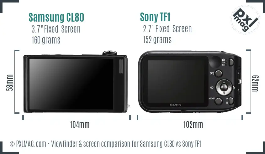 Samsung CL80 vs Sony TF1 Screen and Viewfinder comparison