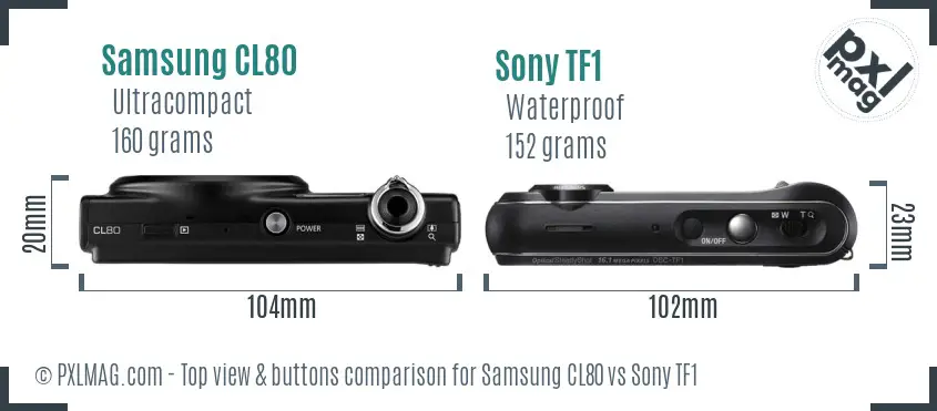 Samsung CL80 vs Sony TF1 top view buttons comparison
