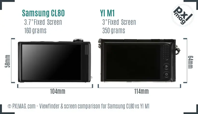 Samsung CL80 vs YI M1 Screen and Viewfinder comparison