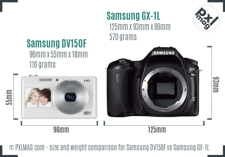 Samsung DV150F vs Samsung GX-1L size comparison