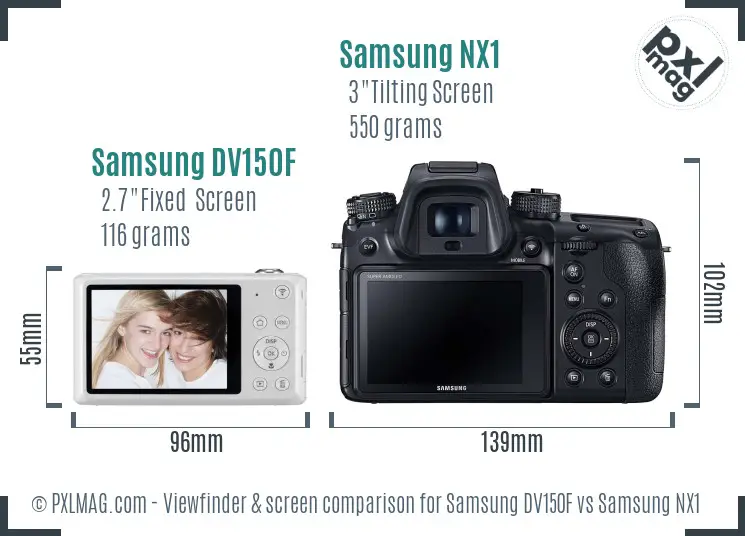 Samsung DV150F vs Samsung NX1 Screen and Viewfinder comparison