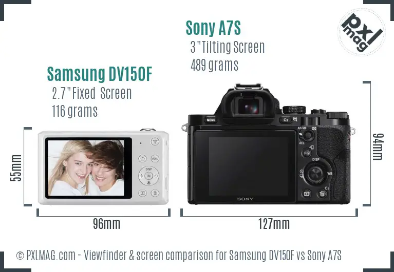 Samsung DV150F vs Sony A7S Screen and Viewfinder comparison