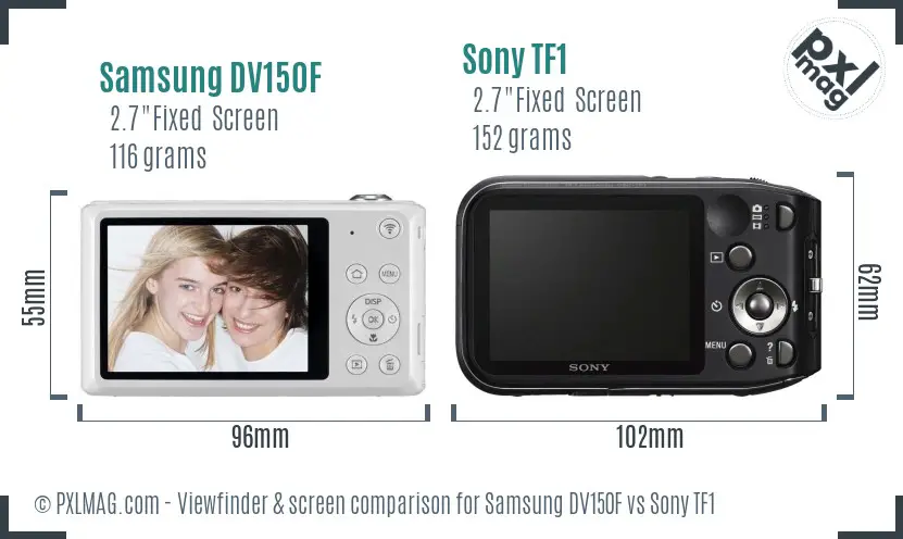 Samsung DV150F vs Sony TF1 Screen and Viewfinder comparison