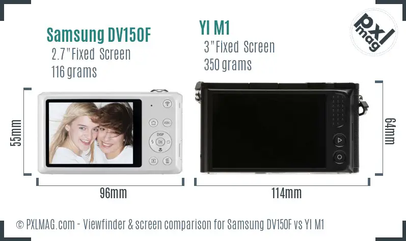 Samsung DV150F vs YI M1 Screen and Viewfinder comparison