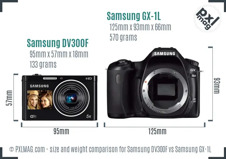 Samsung DV300F vs Samsung GX-1L size comparison