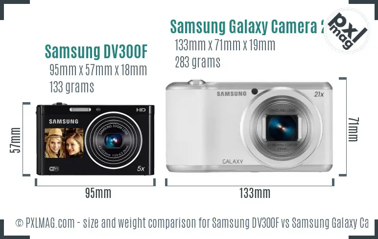 Samsung DV300F vs Samsung Galaxy Camera 2 size comparison