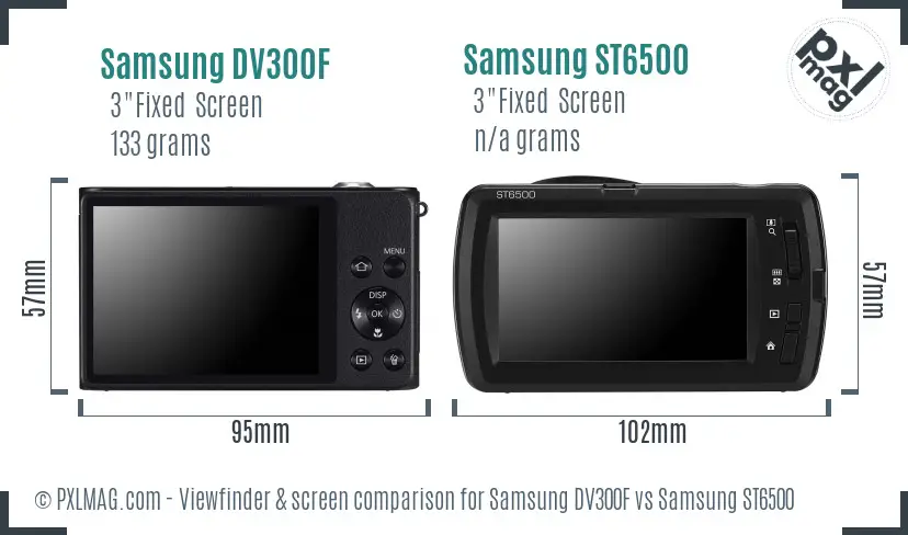 Samsung DV300F vs Samsung ST6500 Screen and Viewfinder comparison