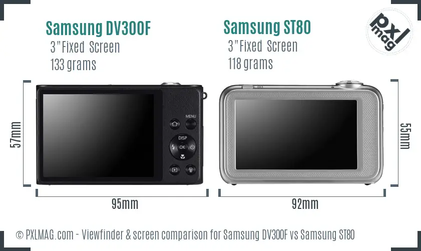 Samsung DV300F vs Samsung ST80 Screen and Viewfinder comparison Samsung DV300F vs Samsung ST80 Screen and Viewfinder comparison