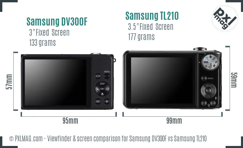 Samsung DV300F vs Samsung TL210 Screen and Viewfinder comparison Samsung DV300F vs Samsung TL210 Screen and Viewfinder comparison