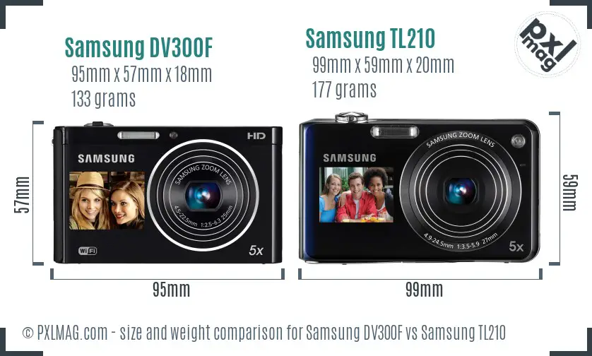 Samsung DV300F vs Samsung TL210 size comparison Samsung DV300F vs Samsung TL210 size comparison