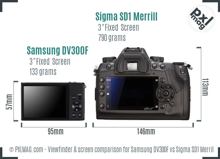 Samsung DV300F vs Sigma SD1 Merrill Screen and Viewfinder comparison Samsung DV300F vs Sigma SD1 Merrill Screen and Viewfinder comparison