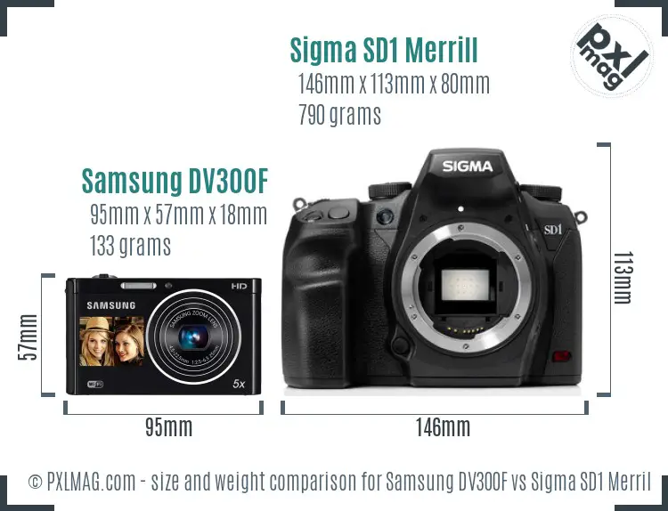Samsung DV300F vs Sigma SD1 Merrill size comparison Samsung DV300F vs Sigma SD1 Merrill size comparison