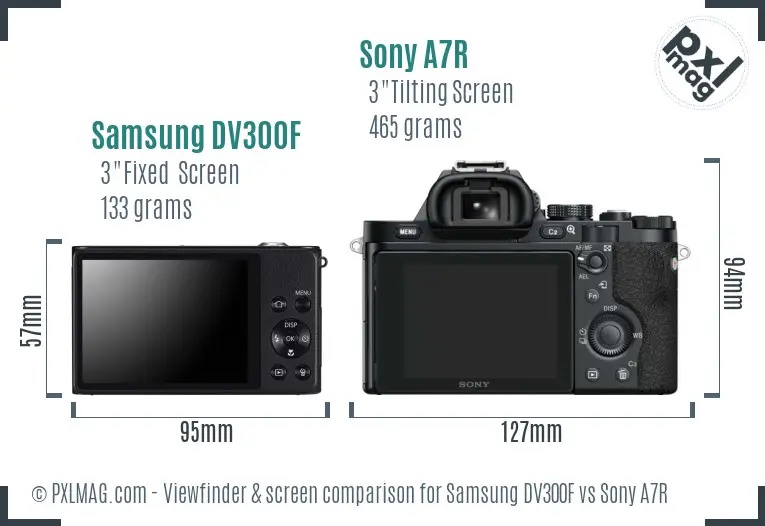Samsung DV300F vs Sony A7R Screen and Viewfinder comparison