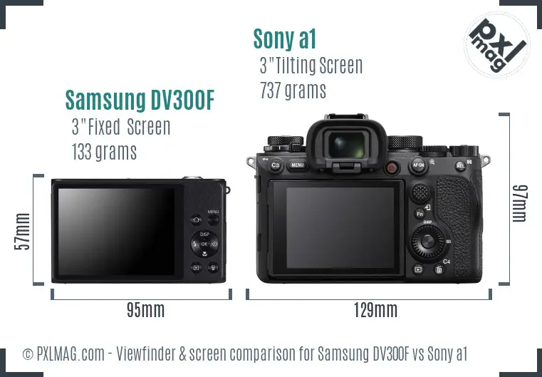 Samsung DV300F vs Sony a1 Screen and Viewfinder comparison