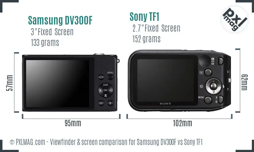 Samsung DV300F vs Sony TF1 Screen and Viewfinder comparison