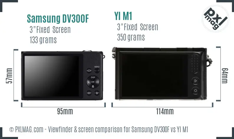 Samsung DV300F vs YI M1 Screen and Viewfinder comparison
