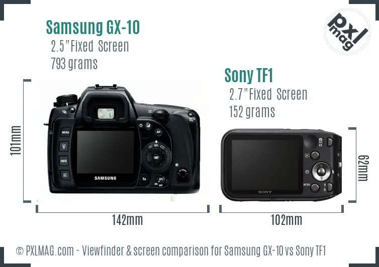 Samsung GX-10 vs Sony TF1 Screen and Viewfinder comparison