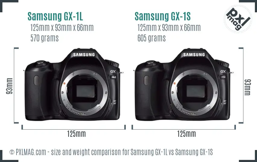 Samsung GX-1L vs Samsung GX-1S size comparison