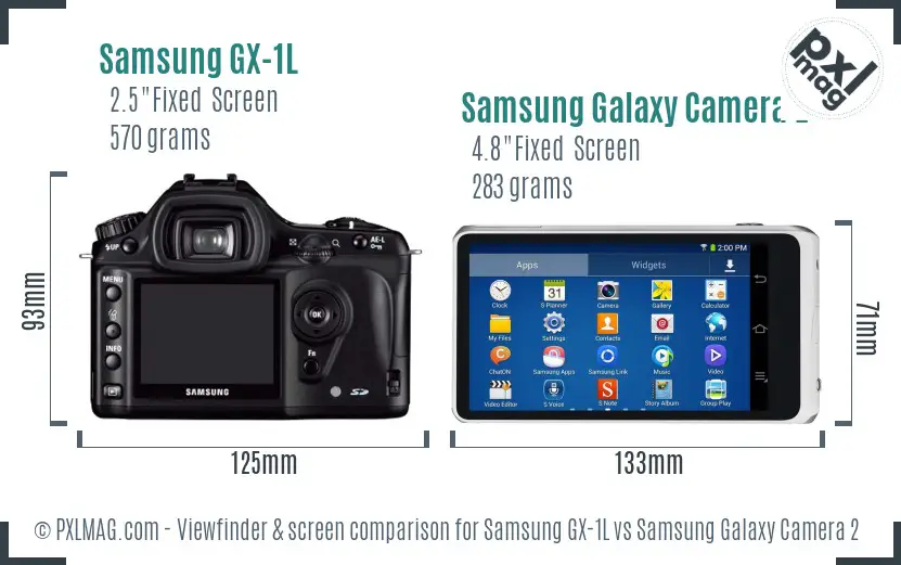 Samsung GX-1L vs Samsung Galaxy Camera 2 Screen and Viewfinder comparison