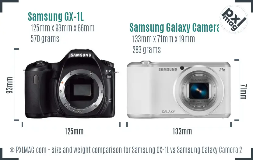 Samsung GX-1L vs Samsung Galaxy Camera 2 size comparison