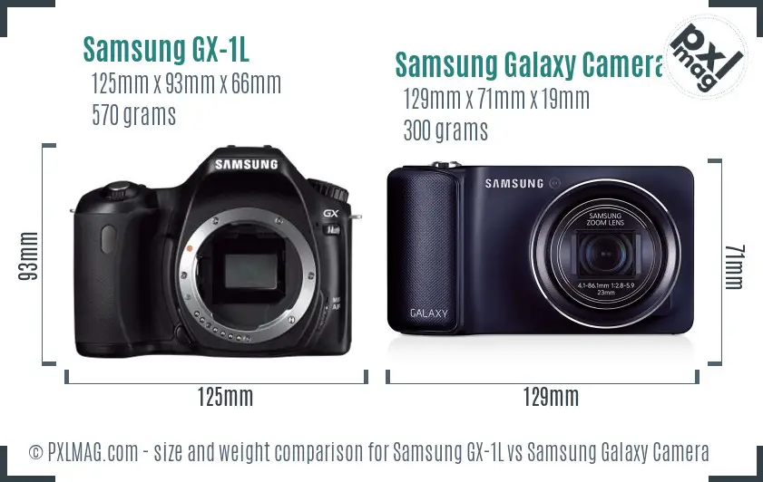 Samsung GX-1L vs Samsung Galaxy Camera size comparison