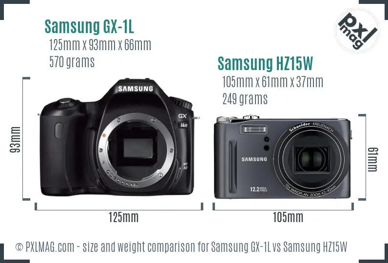 Samsung GX-1L vs Samsung HZ15W size comparison