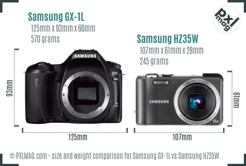 Samsung GX-1L vs Samsung HZ35W size comparison