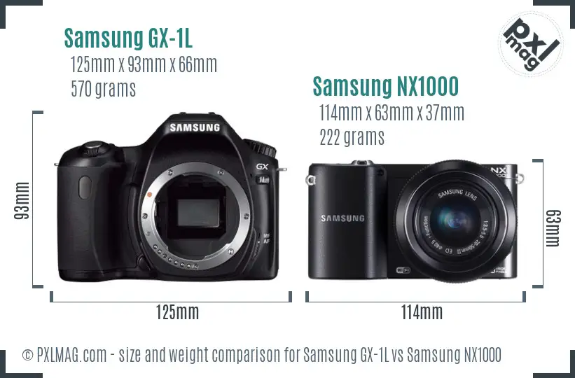 Samsung GX-1L vs Samsung NX1000 size comparison
