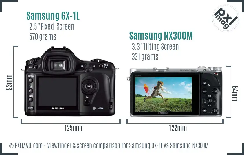 Samsung GX-1L vs Samsung NX300M Screen and Viewfinder comparison
