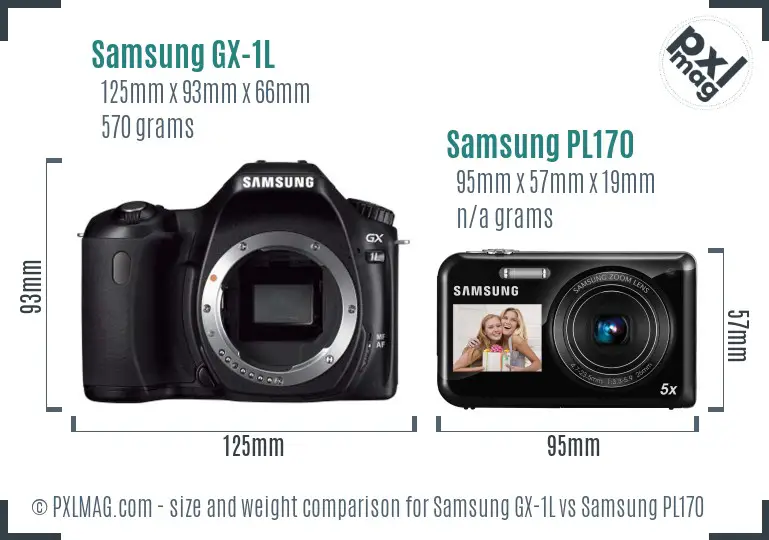 Samsung GX-1L vs Samsung PL170 size comparison