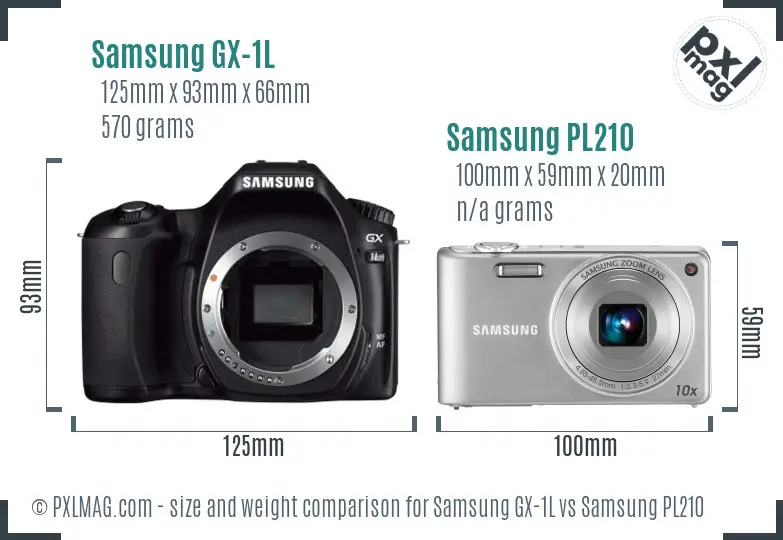 Samsung GX-1L vs Samsung PL210 size comparison