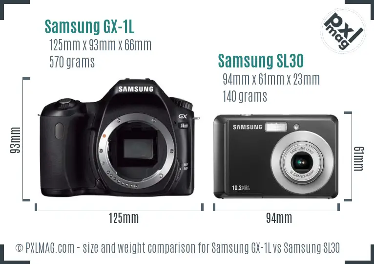 Samsung GX-1L vs Samsung SL30 size comparison Samsung GX-1L vs Samsung SL30 size comparison