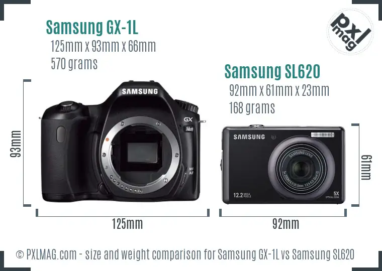 Samsung GX-1L vs Samsung SL620 size comparison