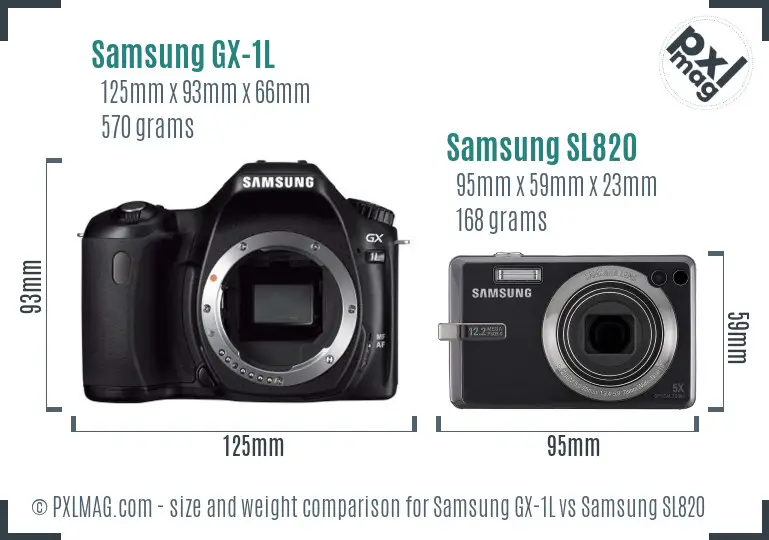Samsung GX-1L vs Samsung SL820 size comparison Samsung GX-1L vs Samsung SL820 size comparison