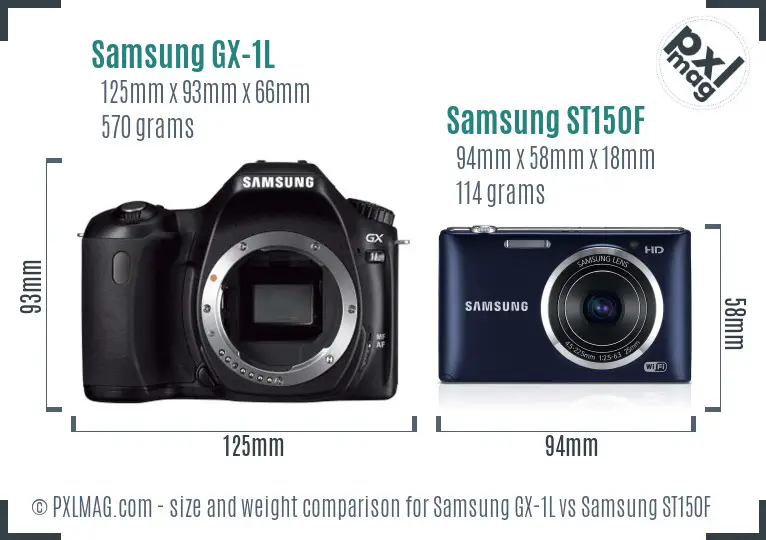 Samsung GX-1L vs Samsung ST150F size comparison Samsung GX-1L vs Samsung ST150F size comparison
