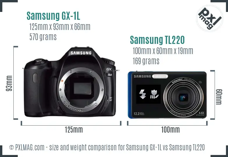 Samsung GX-1L vs Samsung TL220 size comparison